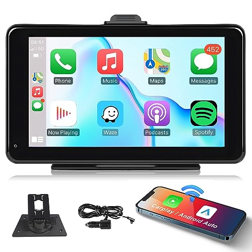 Wireless Carplay Screen Portable Car Stereo Android Auto Screen