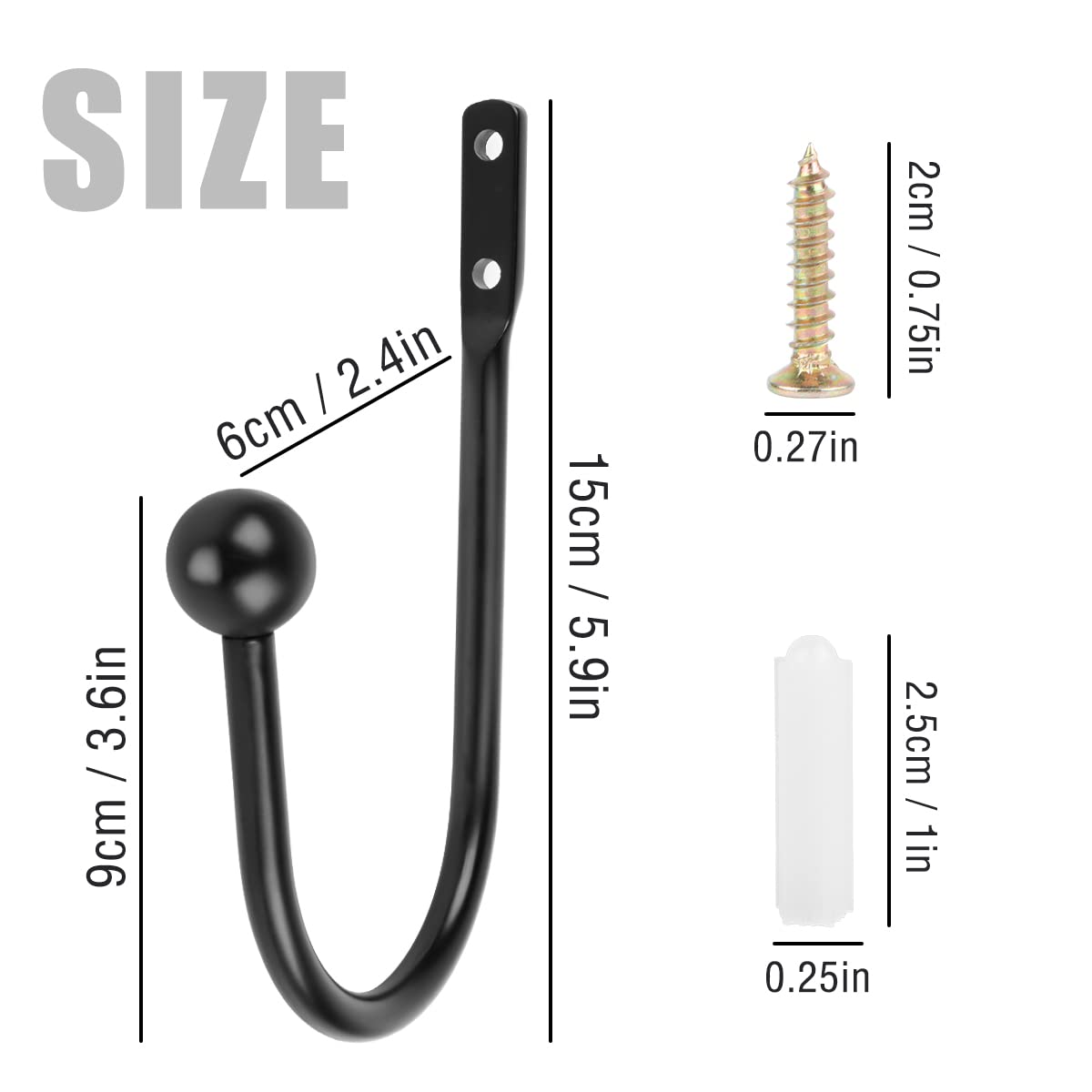 MplehDa Ganci Fermatende Decorativi 2 Pezzi Metal Holdback Tenda Ganci Fermatende Gancio per Tenda Metal Holdback Metallo Supporto Parete Gancio Drapery Holdbacks Fermatenda