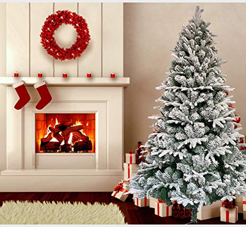 Yumuo Snow Flocked Christmas Tree,Premium Artificial Xmas Pine Tree With Metal Stand,For Christmas Home Wedding Party Deco-White 400Cm(13Ft) #TOP1