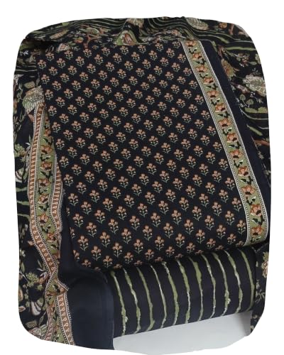 Image of DRAVINAM Trends Women's Premium Cambric Cotton Jaipuri Printed Unstitched Salwar Suit Dress Material with Mulmul Cotton Dupatta