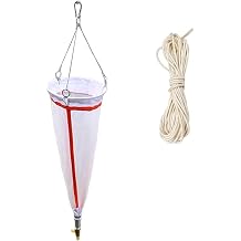 Professional Research Grade Plankton Net, 64m & 112m Mesh Plankton Net with Copper Valve & 16.4ft/ 5m Rope, Plankton Net for Zooplankton and Protozoa25#