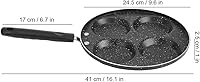 Vista 8 de Joyzan Sartén de huevo de 4 tazas, sartén antiadherente de aluminio, sartén para panqueques, tortilla, círculo antiadherente, desayuno, hamburguesas