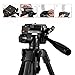 OBELGEOYA 25” Tabletop & Travel Tripod, Metal Iron Camera Tripod for DSLR, Mirrorless Camera, Phone, Lightweight Tripod with 360-Degree Ball Head, Quick Release Plate, Phone Holder & Travel Bag(Black)