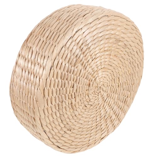 GRIRIW Straw Woven Floor Pad Cushion for Yoga Meditation Height Natural Seating Mat Rustic Home Decor Comfortable Picnic Floor Pillow Straw Pouf for Relaxation