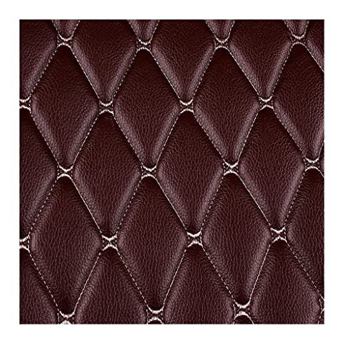 Tissu simili cuir matelassé marron 160x100cm pour sellerie automobile et meubles diy