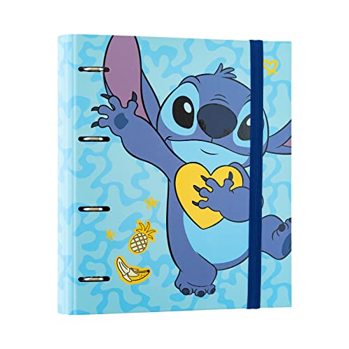 Grupo Erik Ringordner A4 Premium Disney Stitch Tropical Ordner A4 Schmal - Aktenordner A4 4 Ringe - Ringbuch DIN A4 Schmal - Schule Zubehör oder Büro Zubehör