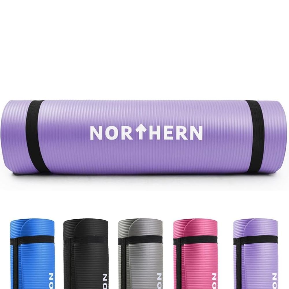 NORTHERN Yoga Mat, Soft Foam 10mm Extra Thick, Lightweight, Non-Slip Large Surface Exercise Mat for Pilates, Gymnastics, Workout & Home Gym Training, Includes Carry Strap โ image 1