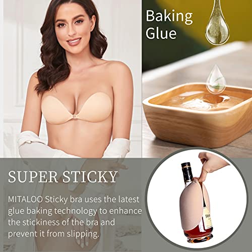Mitaloo Super Sticky Adhesive Bra Plunge Strapless Invisible Bra Nipple Covers For Women #TOP1