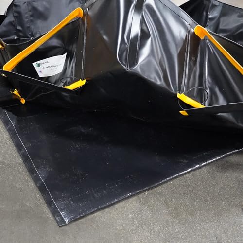 ENPAC Ground Pad for Spill Containment Berms, 6'x54', 2-Piece, Black, 2-Layer Polyethylene, 1-Layer Geotextile, Puncture/Tear Resistant