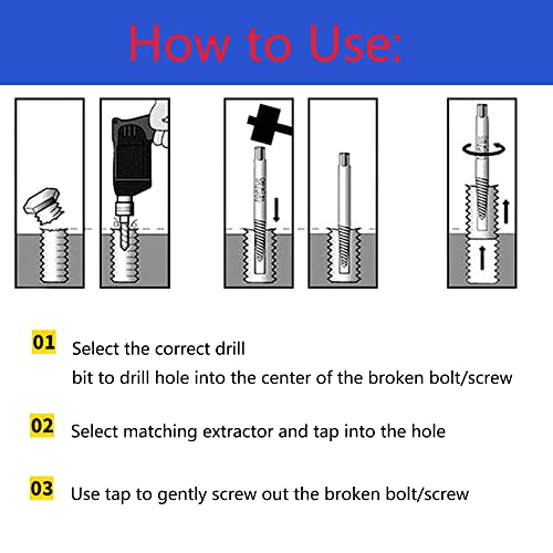 6Pcs Pipe Screw Extractor Set,Broken Spiral Screw Extractor For Removing Stripped Screws And Broken Bolts,Damaged Screw Broken Bolt Extractor Set #TOP1