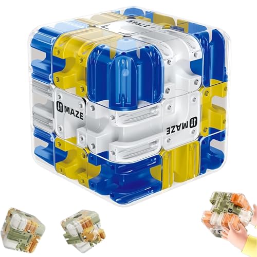 Cubo Laberinto 3D Grande con Bola - Juguete Educativo para Aliviar el Estrés, Entrena la Lógica y Concentración, Mejora la Percepción Espacial, Juego de Ingenio y Pensamiento