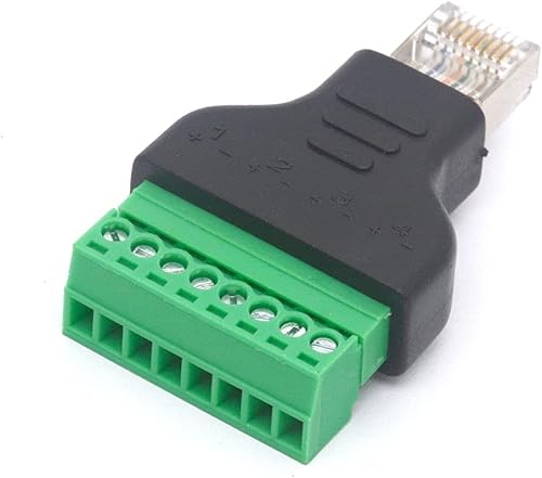Miniatura 2 de Adaptador de terminal de tornillo macho RJ45, RJ45 macho a tornillo de 8 pines, conector hembra Cat7 6 5 5e Extensor de enchufe de red Ethernet CCTV