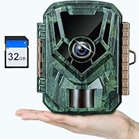 KJK Trail Camera 36MP 2.7K,Mini Game Camera with Night Vision Motion Activated Waterproof, 130°Wide-Angle Wildlife Camera 0.1s Trigger Time 4-Shot Burst