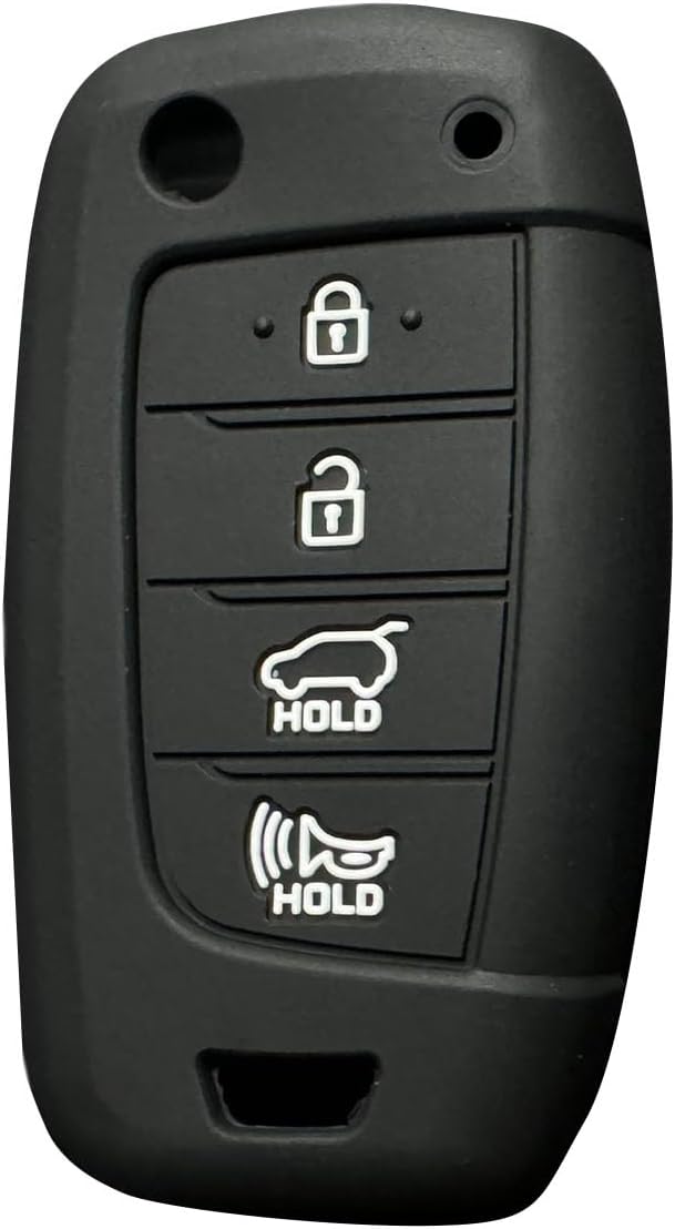Amazon.com: Key Fob Cover for Hyundai Elantra: 4 Buttons Key Fob Case ...