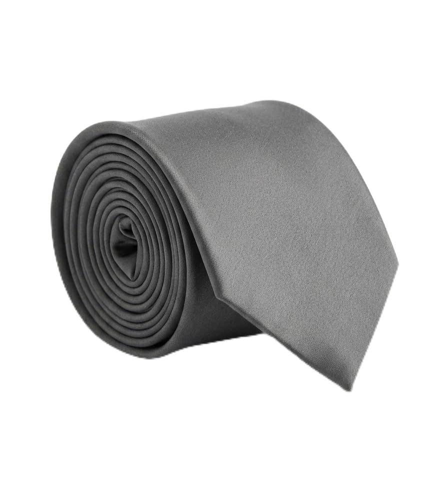 walkfield Men's Grey Solid Necktie-picture-11