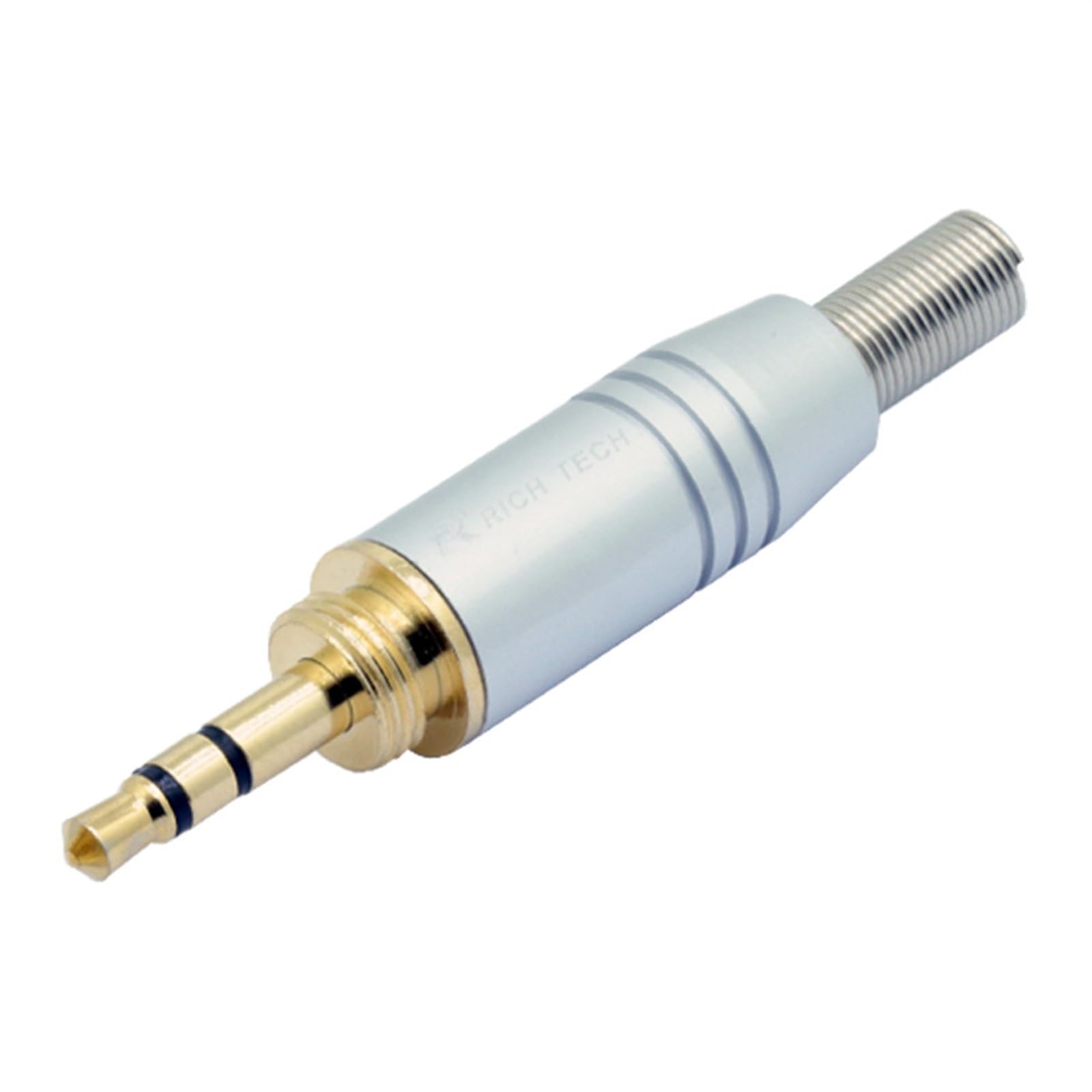 Lot de 2 connecteurs jack 3,5 mm 3 pôles stéréo mâle à souder pour microphone, micro, casque, écouteurs, haut-parleur audio et vidéo (2 argentés)