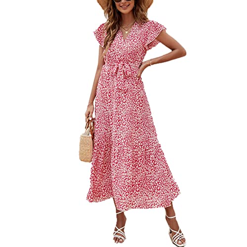 Vestido De Manga Corta con Dobladillo Plisado Y Escote En V con CinturóN Y Mangas Feifei para Mujer A La Moda De Primavera/Verano Cover