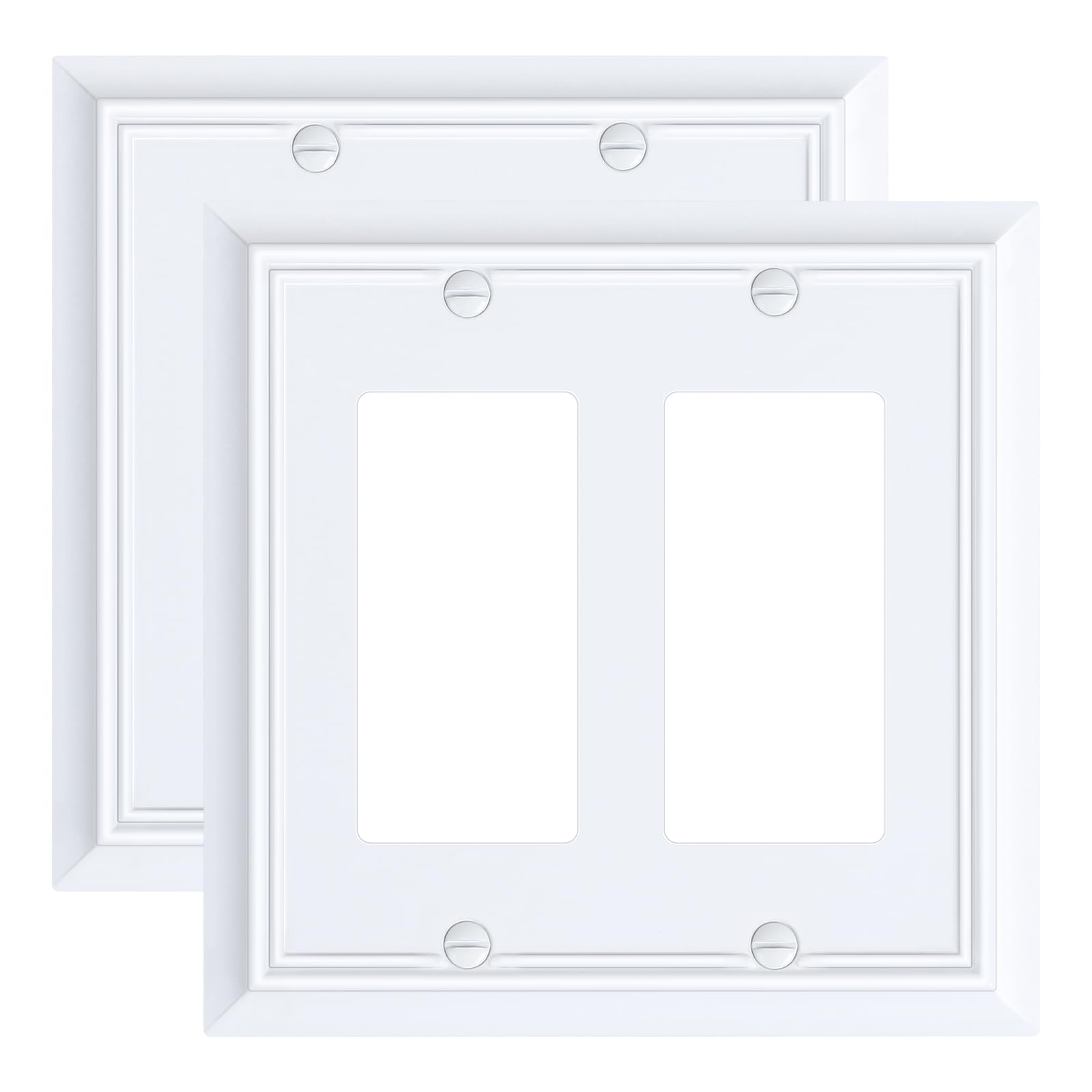Photo 1 of 2-Pack Natural Bamboo Fiber Decorative Double Decorator Outlet Cover Plate