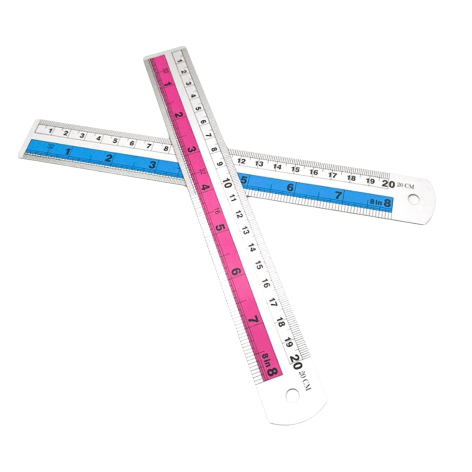 Règle à bord droit, règle à bords droits en métal, outil de mesure précis pour travaux manuels, coupe métrique, règle métrique double face – Rose 30 cm