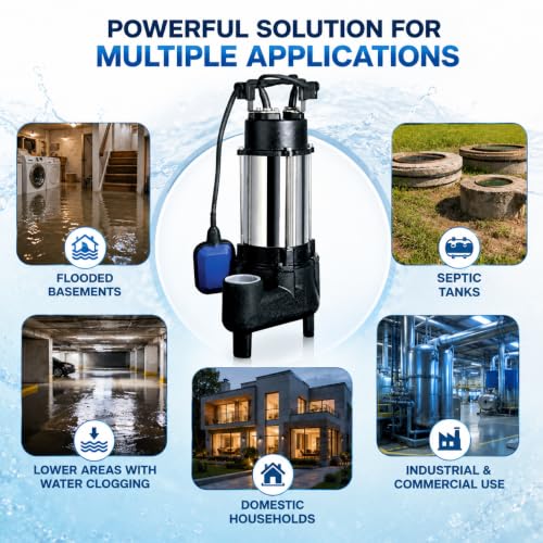 Image of V-Guard Industries Ltd Automatic, 1 Hp Single Phase, Electric Submersible Utility Drainage Water Pump (Multicolour), Corded Electric| water pump 1 hp
