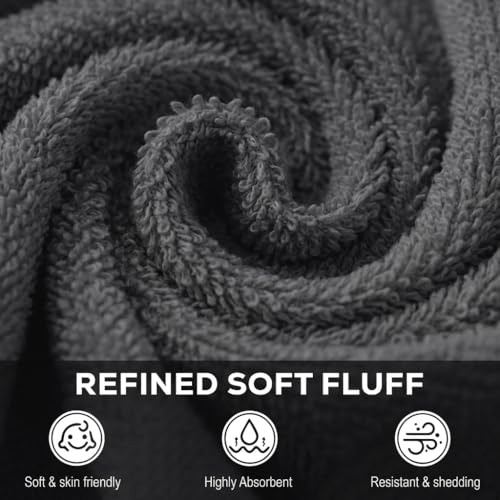 Image of Utopia Towels 12 Pack Cotton Washcloths Set, 100% Ring Spun Cotton, Premium Flannel Face Cloths, Highly Absorbent and Soft Feel Fingertip Towels, Grey