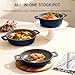 Ammeloo 4.5 Qt Non Stick Soup Pot with Lid, Ceramic Stockpot Set, Cooking Pot for All Stovetops, All-in-One Non Toxic Pot for Stews, Soups & Pasta, Easy to Clean, Induction Ready, PFAS Free
