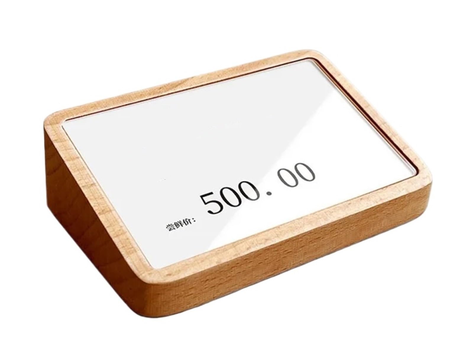 Zovloer Solid Wood Products Price Tag 3pcs Solid Wood Desktop Price Display Board Base Wooden Menu Table Hotel Coffee Advertising Label Rack Card For Retail Store Boutique Restaurant(102x64mm)
