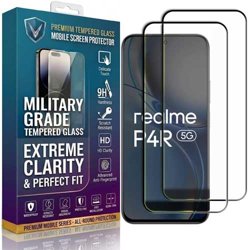 Image of PremiumTempered Glass for Realme P4R 5G Screen Protector,9H Hardness,HD Clarity,Scratch-Resistant & Case-Friendly (Pack-2)