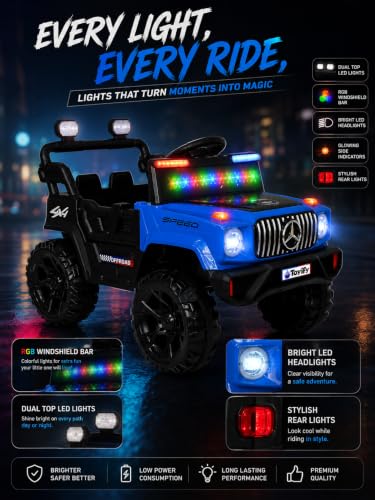 Image of Battery Operated Jeep for Kids 1,2,3,4,5,6 Years | Electric Car for Kids | Ride on with Music & Light Electric Car Jeep for Boys Girls | Birthday Gift