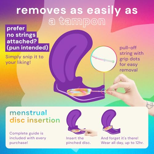 Image of Bodyotics Proud Disc - 2-Pack Menstrual Disc (Small & Large) Body-Safe Silicone Discs - Reusable with Pull-Off String for Easy Insertion & Removal - 12-Hour Leak Protection - Includes Carrying Pouches