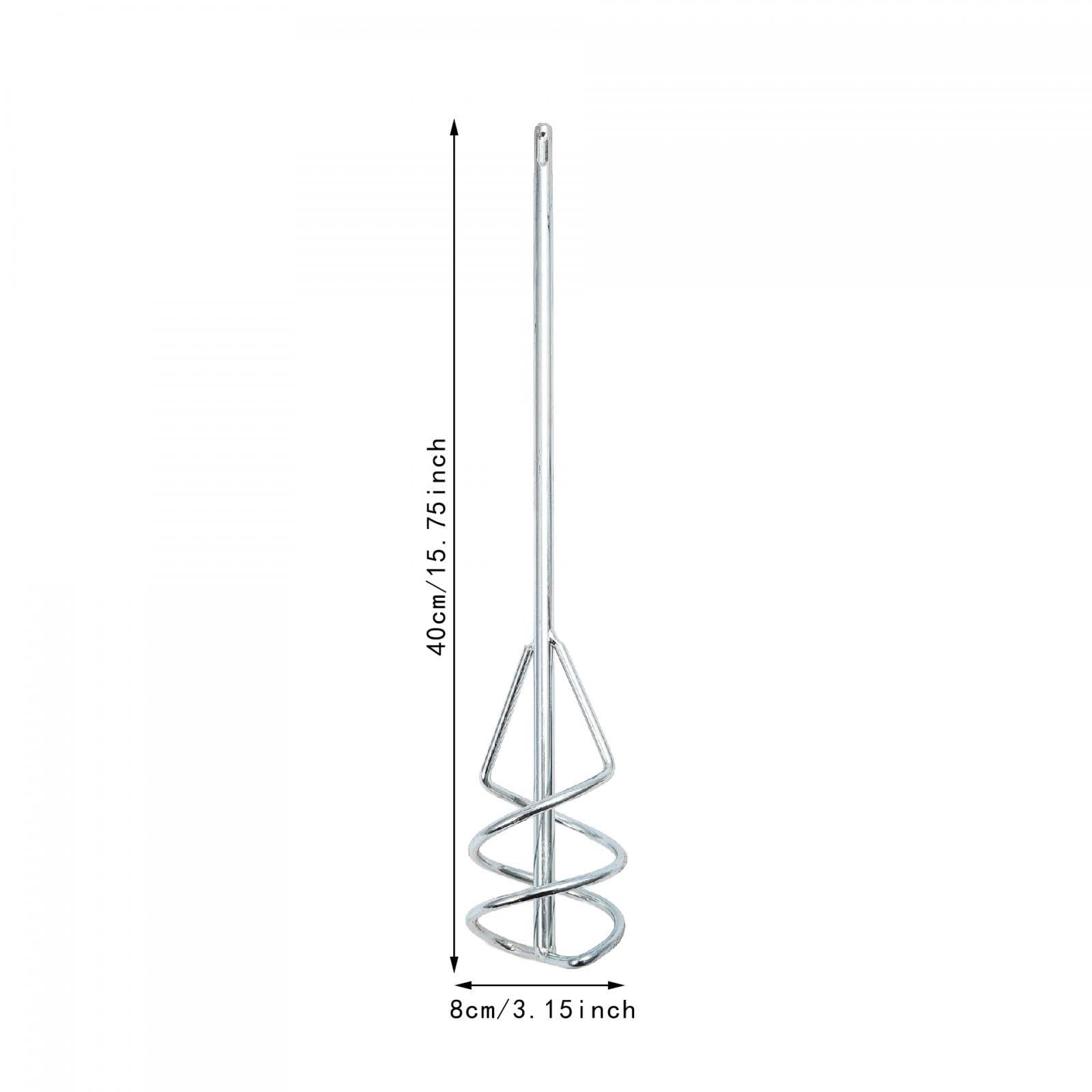 predolo Varilla para mezclar hormigón, varilla agitadora en espiral, resistente al óxido, fácil instalación, mezclador de pintura y yeso para taladro, 8cmx40cm