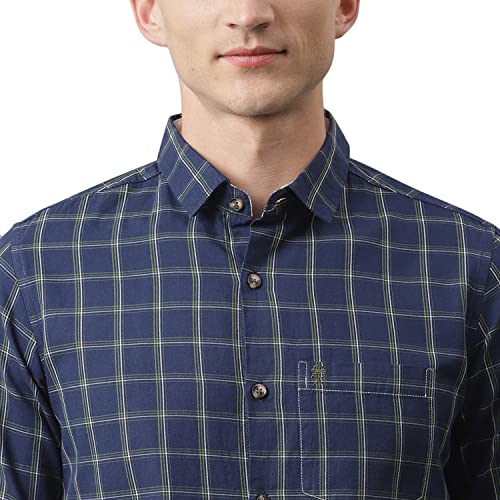 Image of Thomas Scott Men's Polyester Checkered Slim Fit Formal T-Shirt
