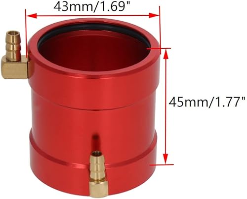 Miniatura 10 de Heyiarbeit Chaqueta de refrigeración por agua de aluminio con motor de barco RC de 0.945 in con accesorios de entrada y salida, disipador de calor