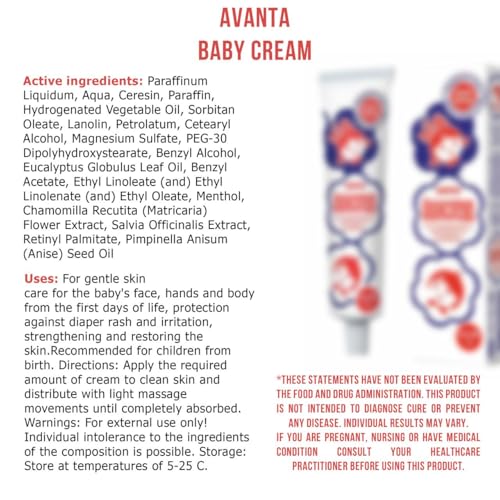 KOVCHEGART Baby Cream Detskiy ???c??? ???? Avanta ?????? with Vitamins A, F and Chamomile Extract 75 gr