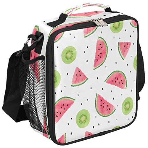 Watermelon Kids Lunch Box Kiwi Fruit Insulated Lunch Bag Tote For Girls Boys, Cooler Freezable Meal Prep Bag Bento Bag With Shoulder Strap Waterproof Lunch Container For School Office Picnic #TOP4