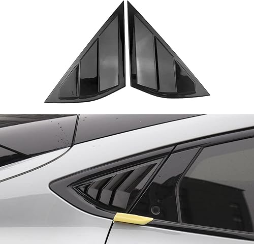 Miniatura 2 de MACHSWON 2 fundas para rejillas de ventana lateral trasera para Mustang Mach-E 2021-2022 (negro brillante)