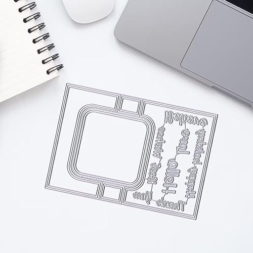 Miniatura 4 de Troqueles de corte en forma de tarjeta 3D para hacer tarjetas, forma rectangular, mariposa, troqueles, hola, gracias, palabras, estampado,