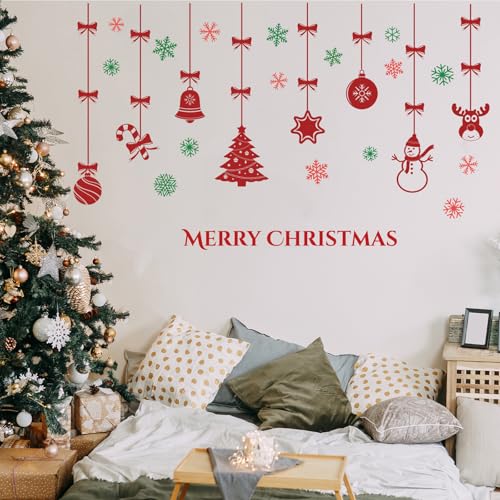 Vinilos Decorativos Navidad para Pared y Ventana Rojo miniatura 3