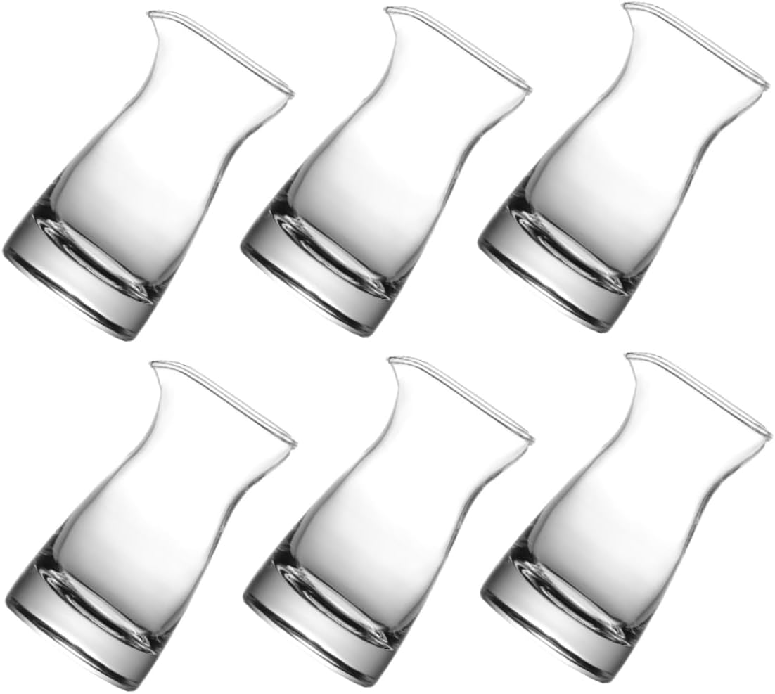 6PCS Clear Glass Pitchers Versatile Glass Dispensers for Milk Sauce and Wine Capacity Stylish and Functional Kitchen Pitchers for Everyday Use