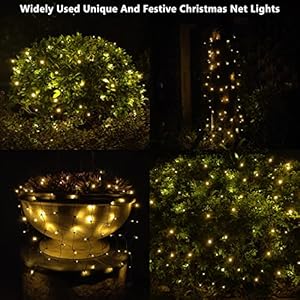 100 LED Christmas Lights 5 ftx5ft Christmas Net Lights Outdoor Indoor Mesh Christmas Decorations Lights string,Perfect for Bushes or Trees, Green Wire(Warm White) 100 LED Christmas Lights 5 ftx5ft Christmas Net Lights Outdoor Indoor Mesh Christmas Decorations Lights stringPerfect for Bushes or Trees Green WireWarm White