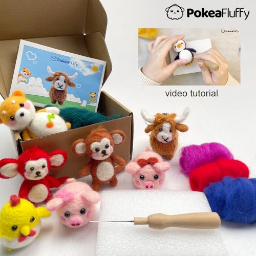 Image of Needle Felting Kit, 3 Pcs Sharks Wool Needle Felting Kit for Beginners & Adult, Animal Doll Making Set with Video Instruction, Craft Party Supplies, Tools & Foam Pad, DIY Home Decor, Birthday Present