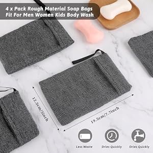 4Pack Exfoliating Soap Pouch Nylon Soap Saver Bag Mesh Soap Bag Body Scrubber Rough Sponge Exfoliator for Bath Shower Women Men 4Pack Exfoliating Soap Pouch Nylon Soap Saver Bag Mesh Soap Bag Body Scrubber Rough Sponge Exfoliator for Bath Shower Women Men