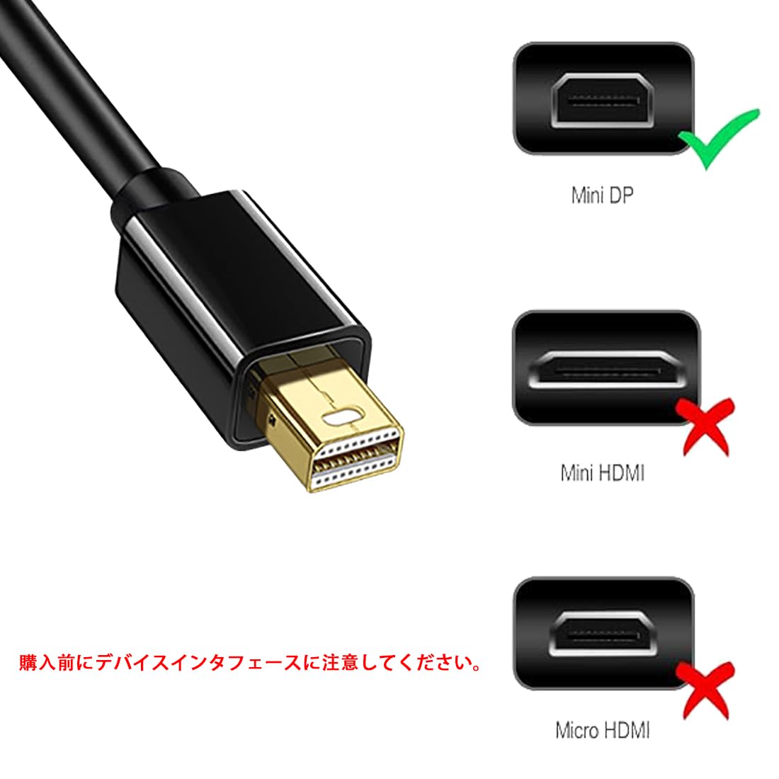 Amazon.co.jp: Mini DisplayPort to HDMI変換ケーブル 4K解像度 単方向