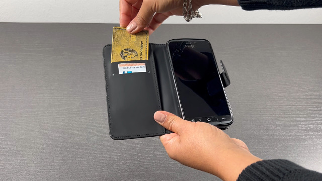 Étui Rabat Pour Doro 8040 - Housse Protection Avec Fentes Cartes, Couleur Noir - Neuf