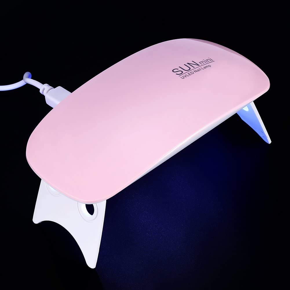 Ronest SUN Mini UV LED Travel Pocket Size Nail Dryer For Gel Polish Lamp Portable Curing Base Gel Top Gel Color Gel Dryer 6W Detection Light (Pink)-image-40