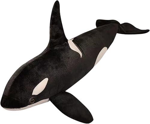 FRANKIEZHOU Animal de peluche gigante de orca, realista de 27.6 pulgadas, animal de peluche de ballena asesina del océano, peluche de orca, juguetes