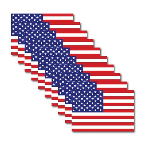 Image of Magnet Me Up American Flag Magnet Decal, 10 Pack, 4x6 Inch, Red, White, Blue, Heavy-Duty Magnets for Car, Truck, SUV or Any Magnetic Surface, Old Glory Vibes, Proudly Made in USA
