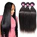 DFX Hair (TM) 8~30 inches Brazilian Virgin Human Hair Extension Silky Straight, Pack of Three, 100g/Bundle, 8A Natural Color Weft (18 20 22)