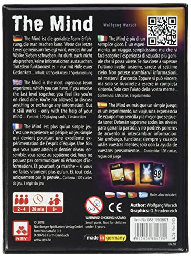 NSV The Mind Card Game, Black, 10 cm x 13.2 cm x 2.1 cm - Image 2