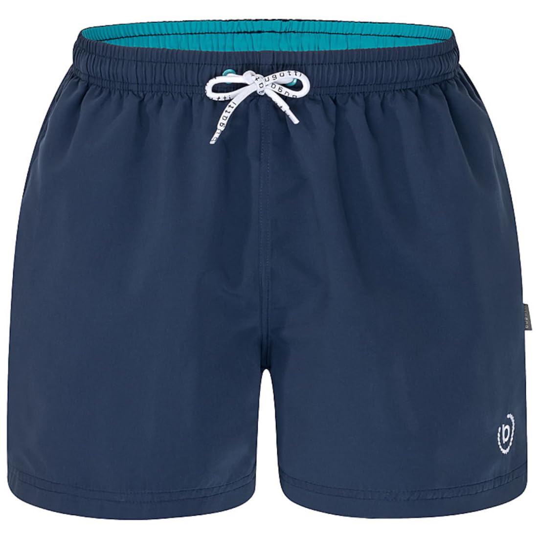 bugatti® - Men's Swimming Shorts in Blue, Green, Navy, Red, Black or Turquoise, Navy (waistband inside turquoise), 3XL
